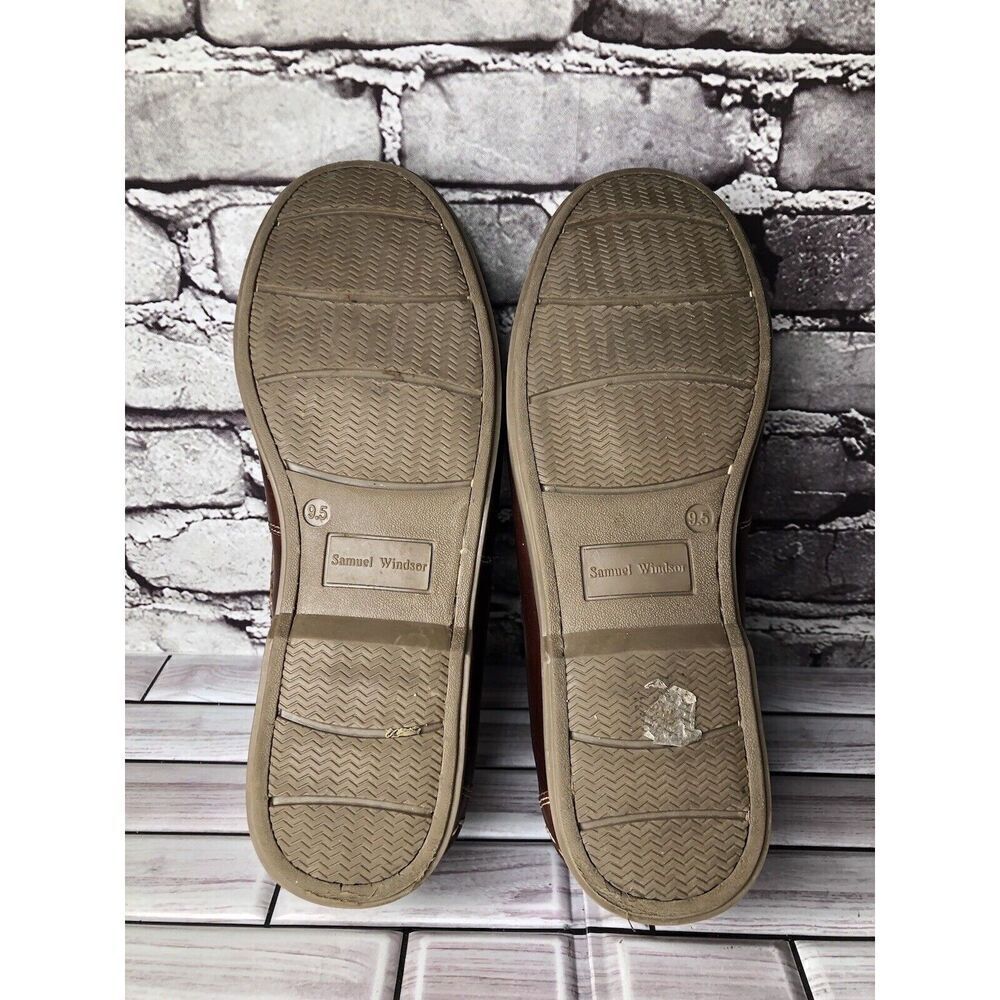 Samuel Windsor Brown Leather Penny Loafers Casual Boat Shoes Men Sz 9.5M US/43EU - Picture 7 of 16